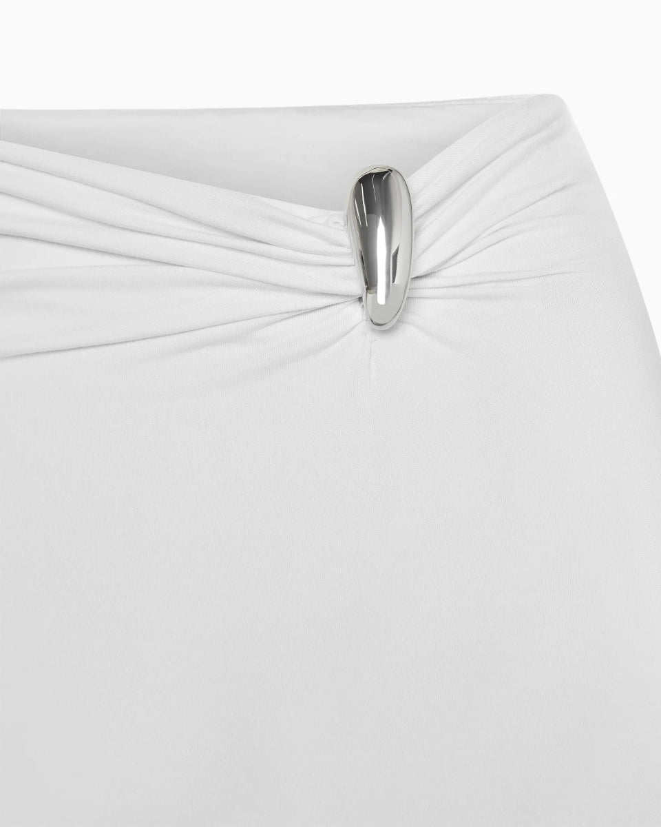 Pierced Maxi Skirt | White