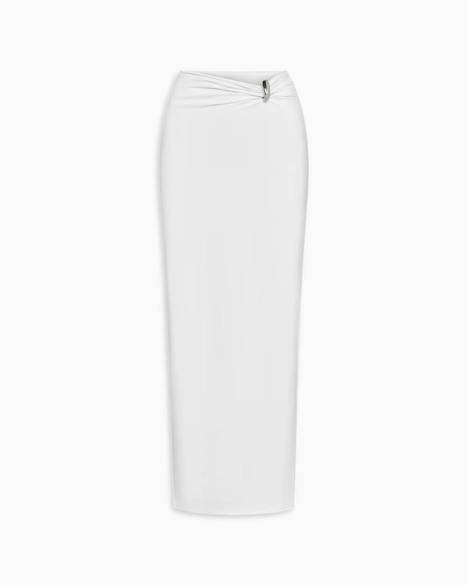 Pierced Maxi Skirt | White