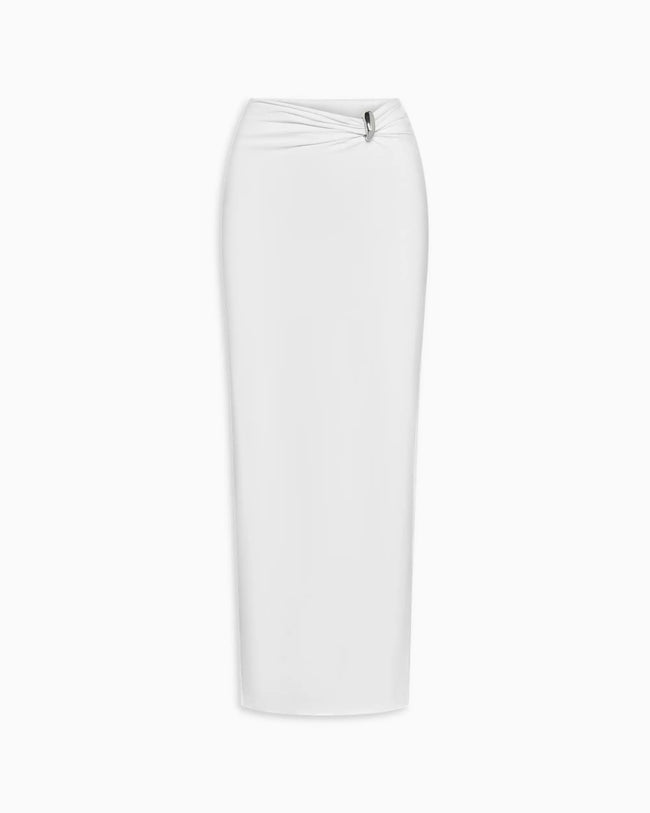 Pierced Maxi Skirt | White