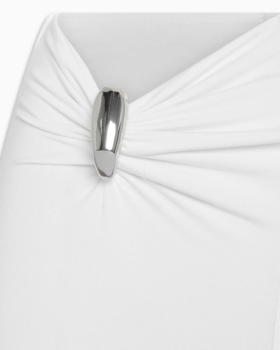 Pierced Mini Short | White