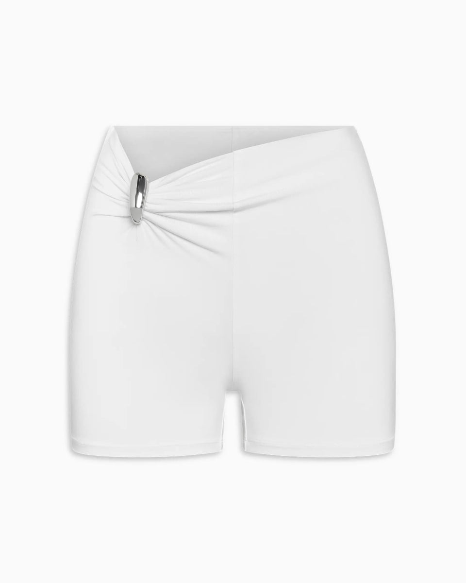 Pierced Mini Short | White