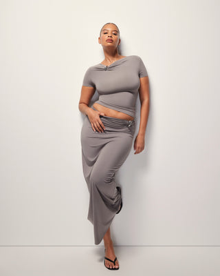 Pierced Short Sleeve Top | Slate