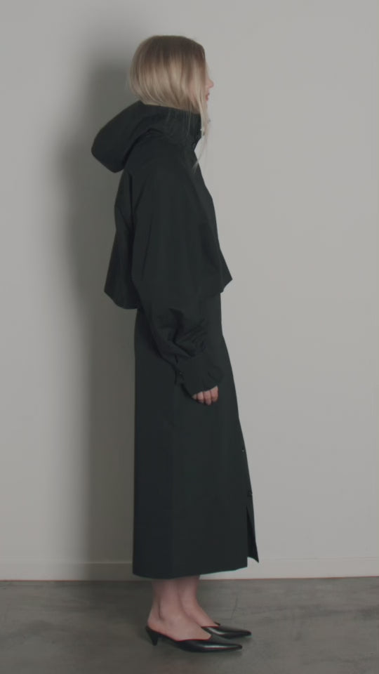 Black Cropped Parka Pullover Jacket | Khy