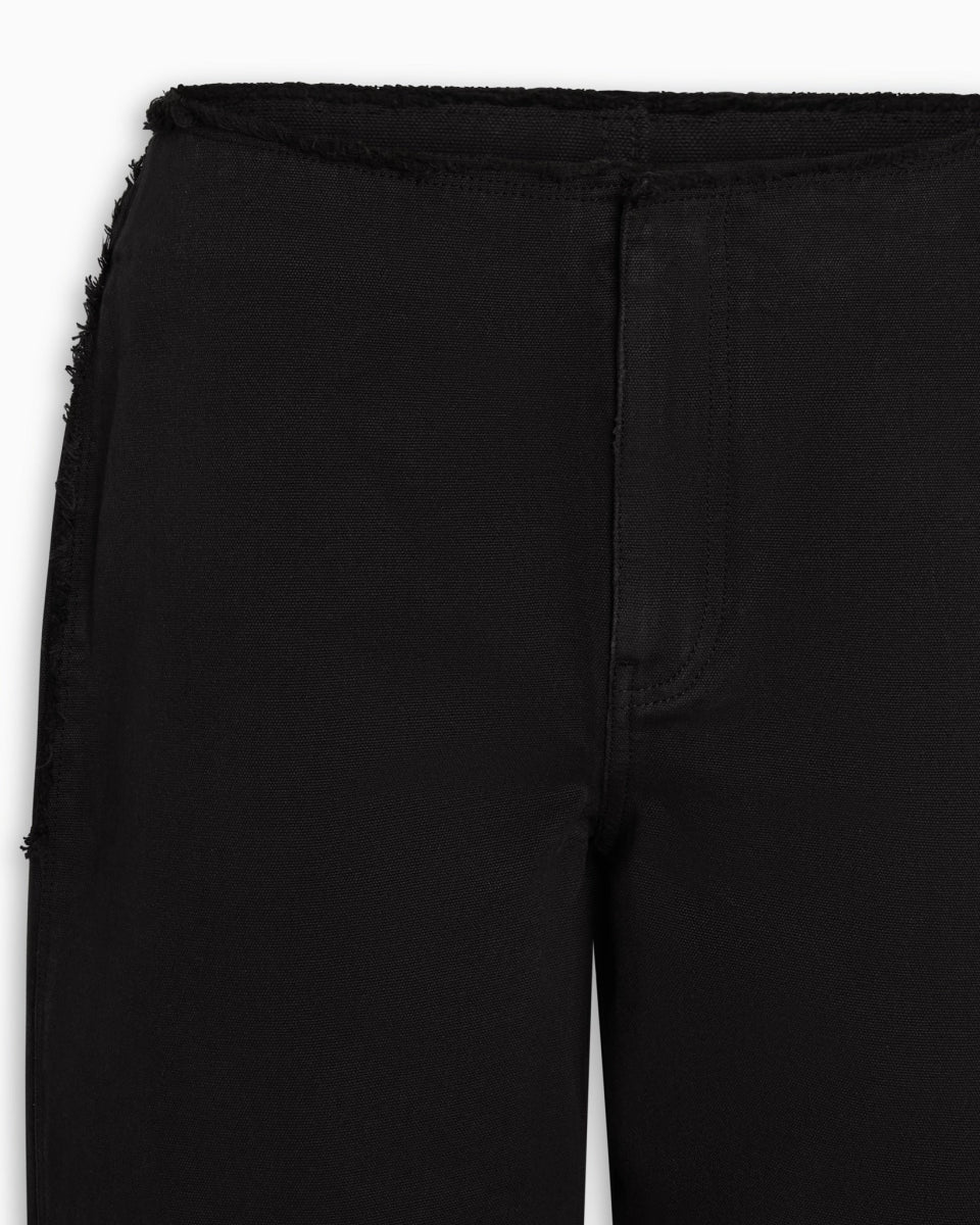 Raw Edge Canvas Pant | Washed Black