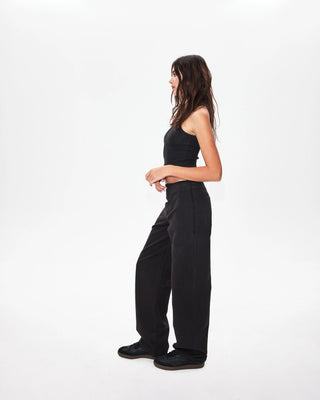 Raw Edge Canvas Pant | Washed Black