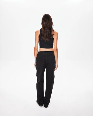 Raw Edge Canvas Pant | Washed Black