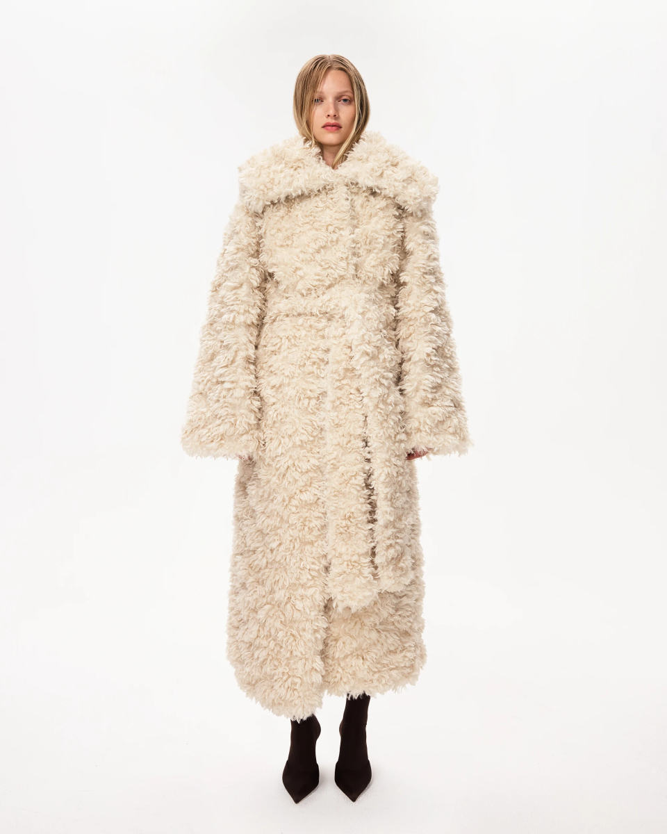 Shaggy Faux Fur Oversized Coat | Cream