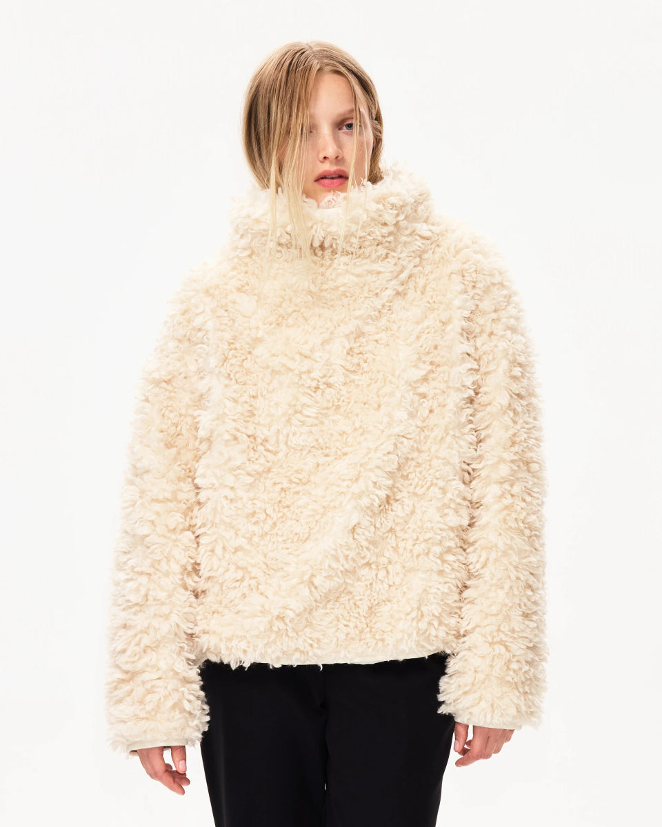 Shaggy Faux Fur Pullover | Cream