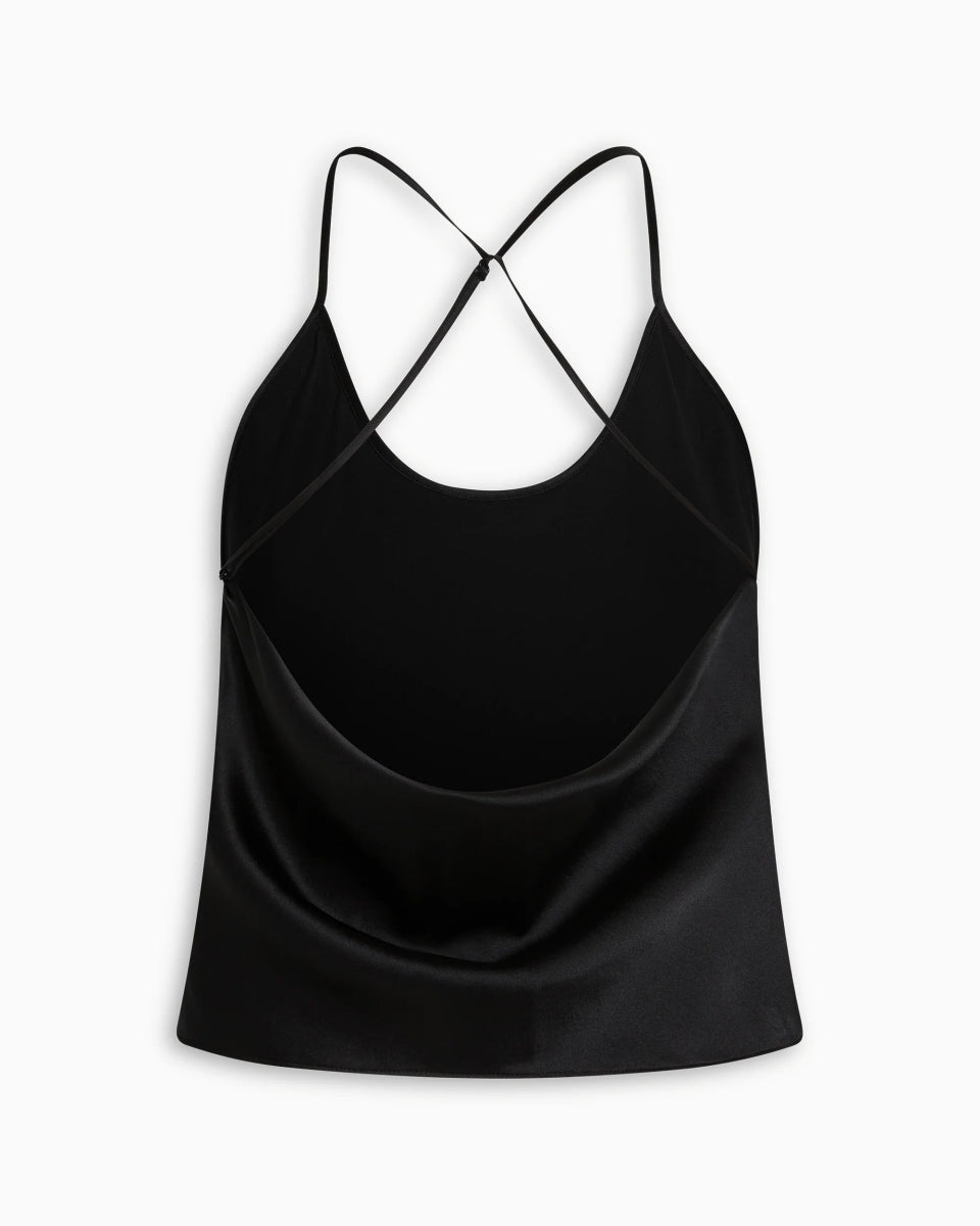 Silk Asymmetric Cami | Black