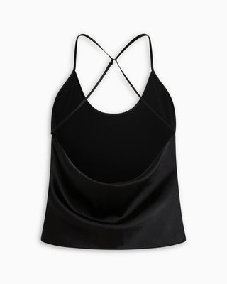 Silk Asymmetric Cami | Black