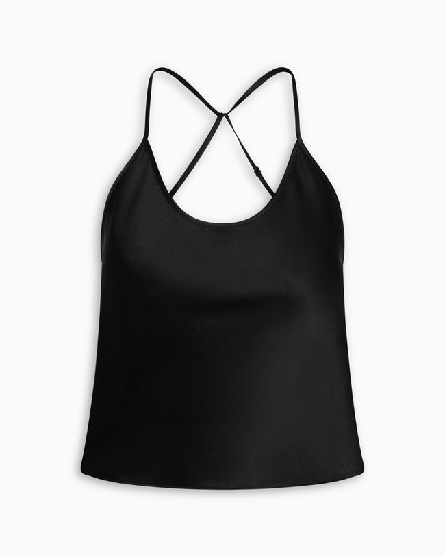 Silk Asymmetric Cami | Black