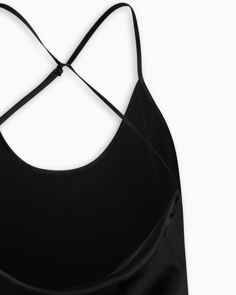Silk Asymmetric Cami | Black
