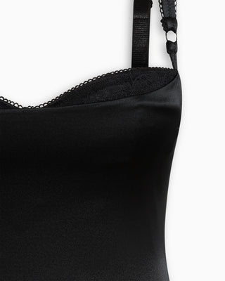Silk Bustier Midi Dress | Black