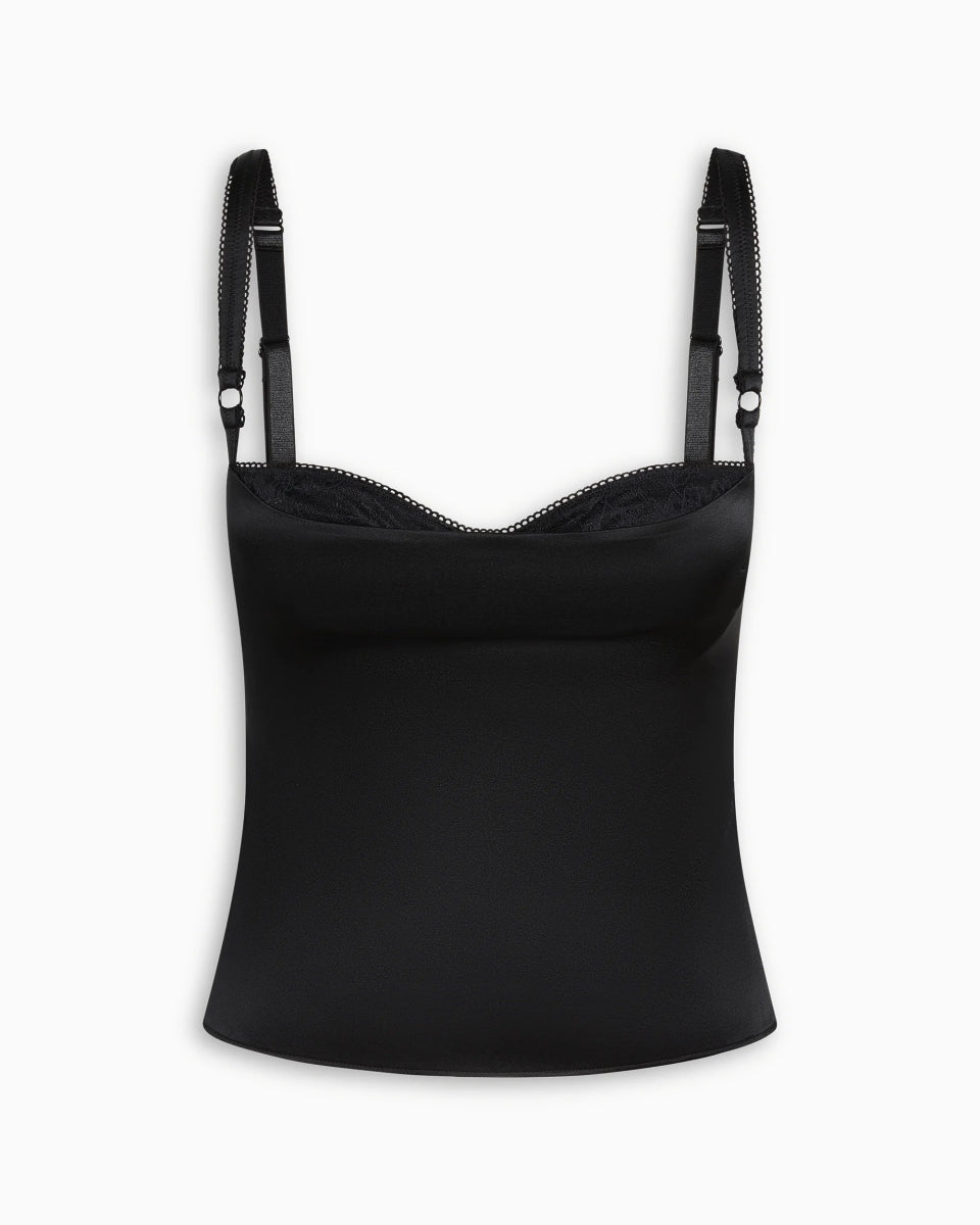 Silk Bustier Top | Black