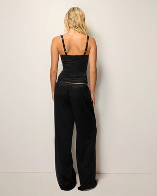 Silk Bustier Top | Black