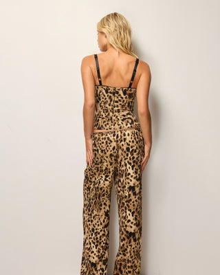 Silk Bustier Top | Leopard