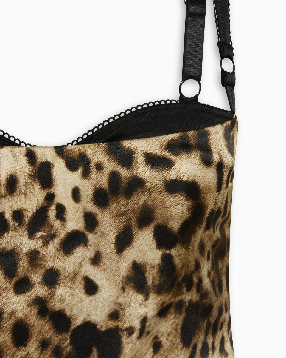 Silk Bustier Top | Leopard
