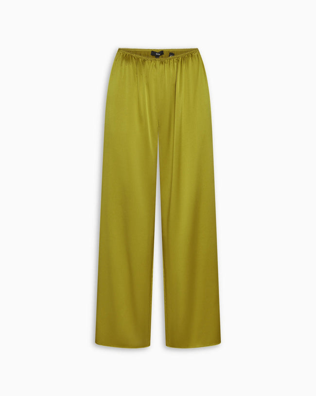 Silk Low Rise Pant | Golden Olive
