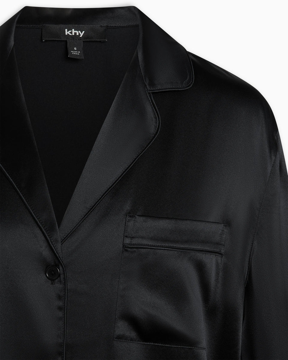 Silk Pajama Shirt | Black