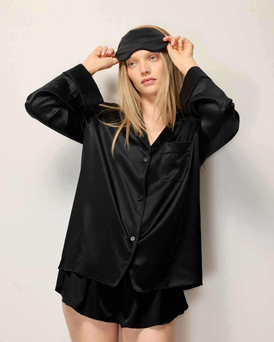 Silk Pajama Shirt | Black