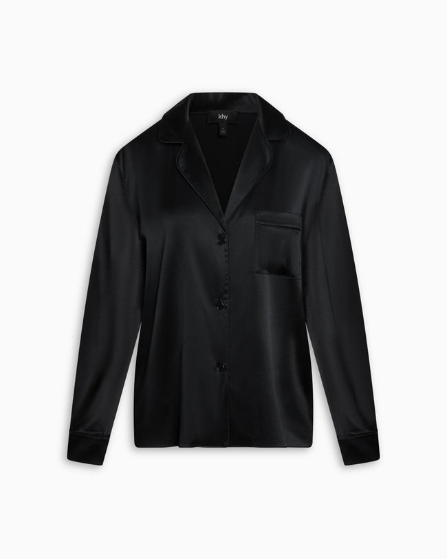 Silk Pajama Shirt | Black