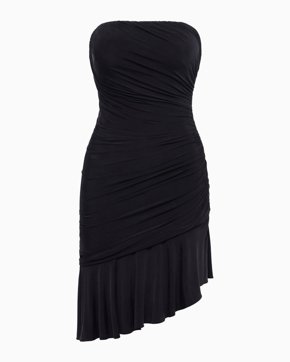 Strapless Ruched Dress | Black