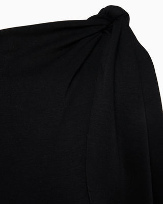 Sueded Stretch Knotted Maxi Dress | Black