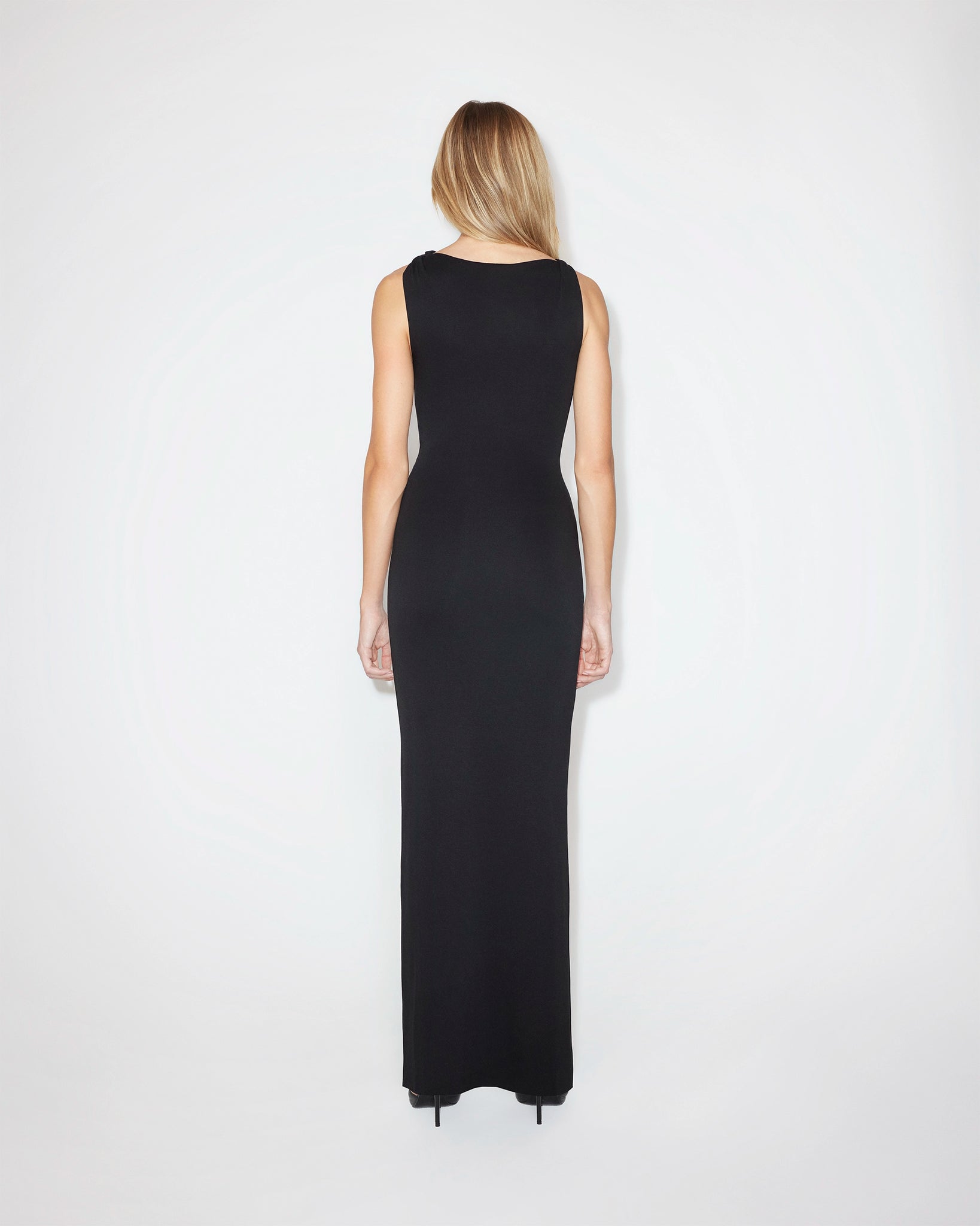 Black Sueded Stretch Knotted Maxi Dress | Khy Black Sueded Stretch Knotted Maxi Dress | Khy