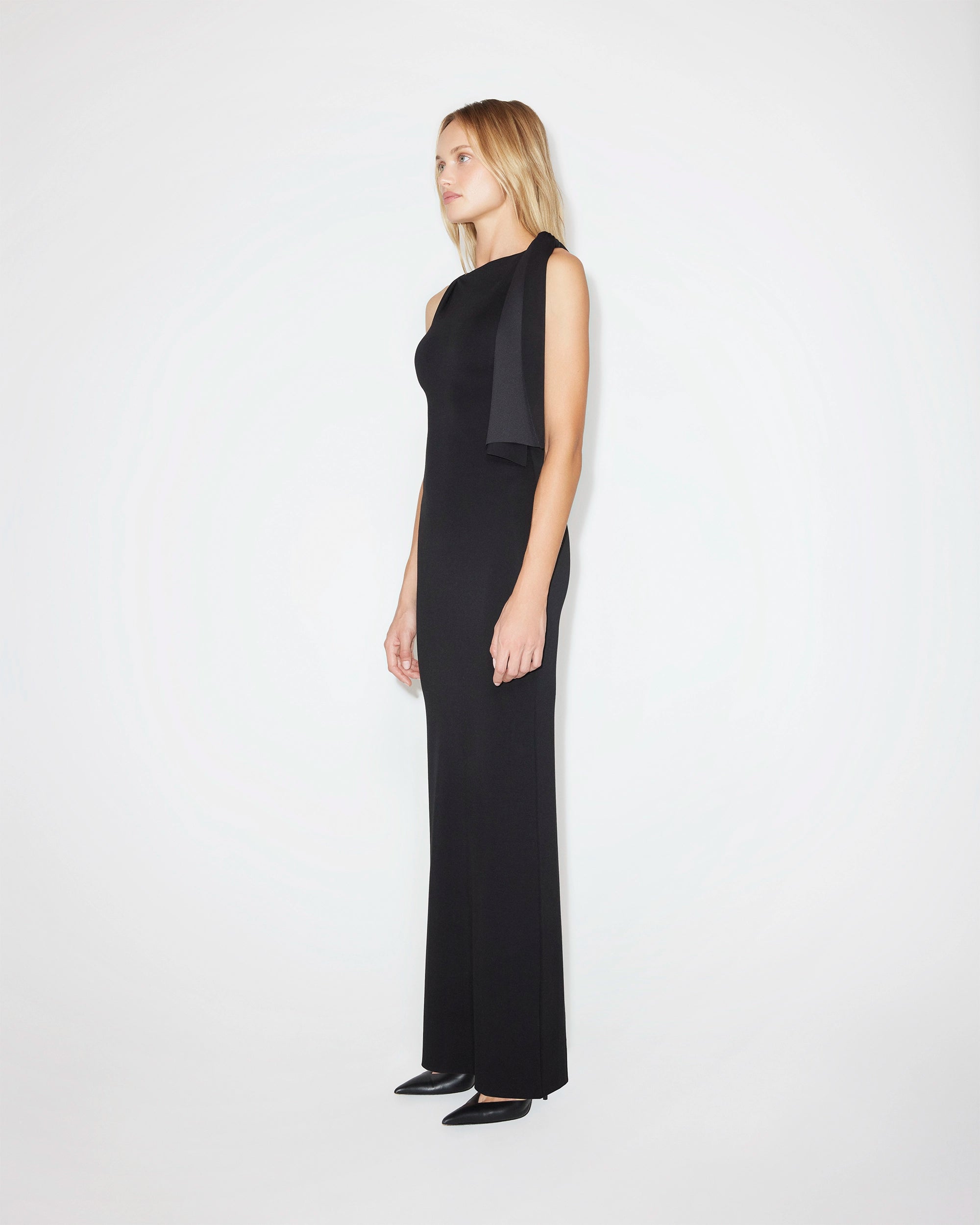 Khy by Kylie Jenner - Sueded Stretch Knotted Maxi Dress | Black Khy by Kylie Jenner - Sueded Stretch Knotted Maxi Dress | Black