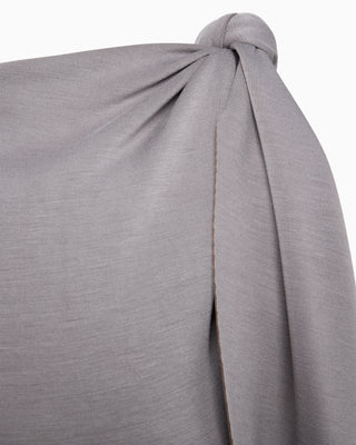 Sueded Stretch Knotted Maxi Dress | Steel Grey