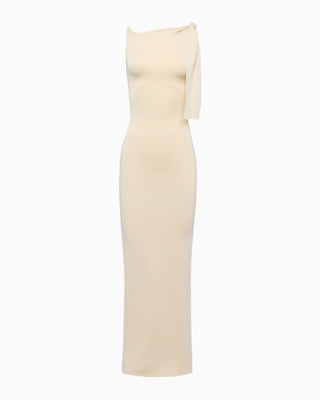 Sueded Stretch Knotted Maxi Dress | Stone
