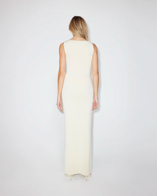 Sueded Stretch Knotted Maxi Dress | Stone