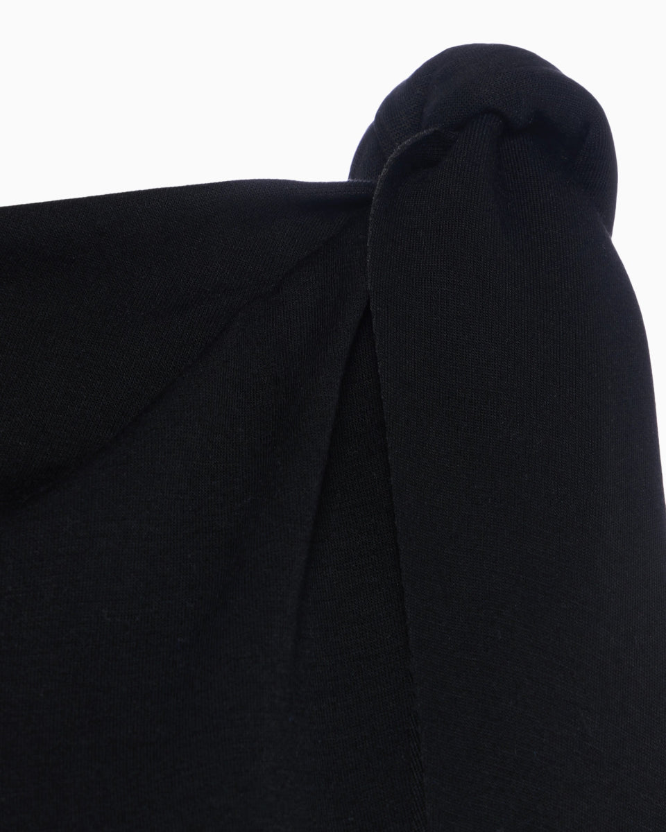 Sueded Stretch Knotted Top | Black