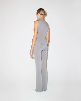 Sueded Stretch Knotted Top | Steel Grey