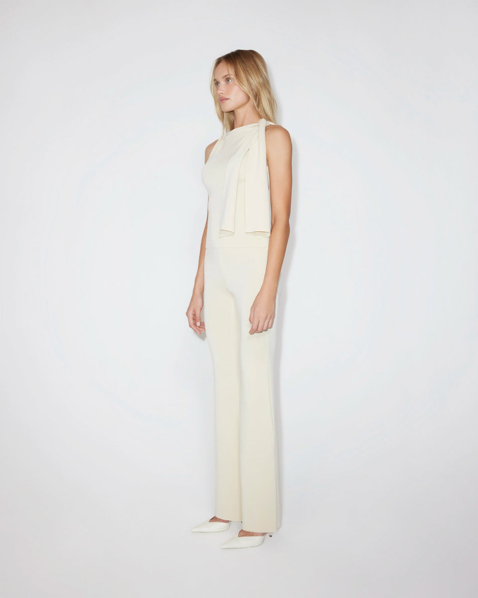 Sueded Stretch Knotted Top | Stone