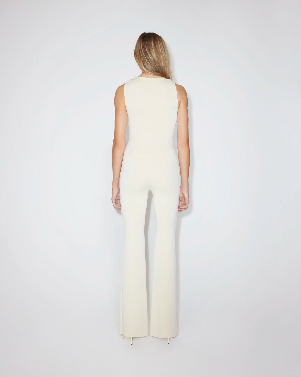 Sueded Stretch Knotted Top | Stone