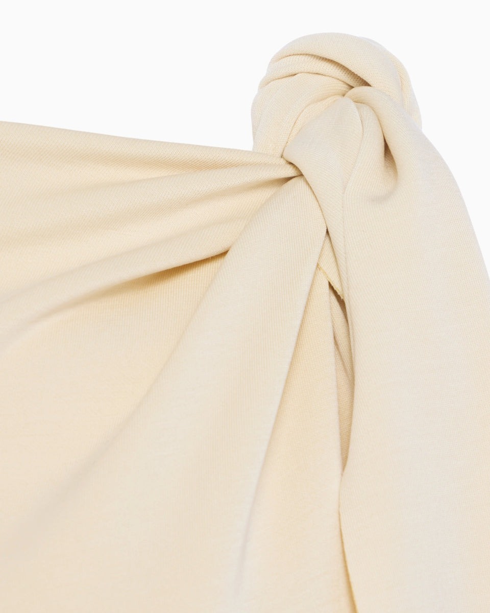 Sueded Stretch Knotted Top | Stone