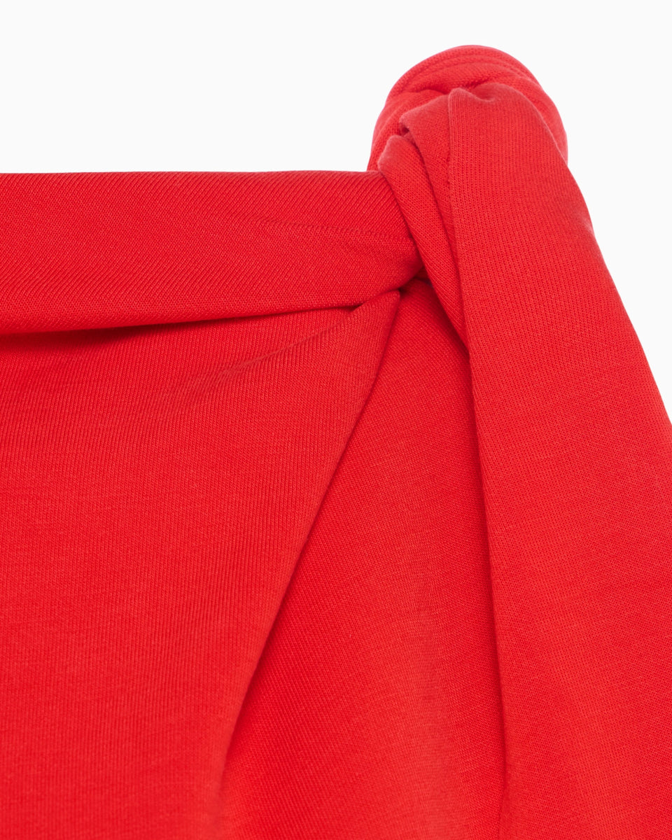 Sueded Stretch Knotted Top | Tomato