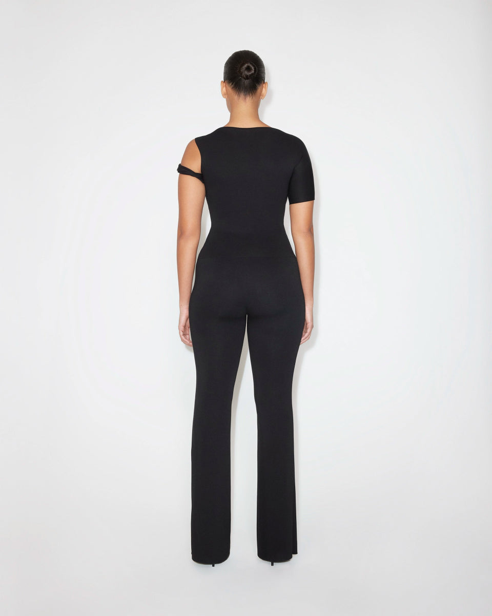 Sueded Stretch Low Rise Pant | Black