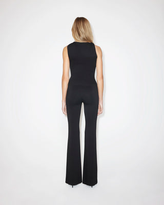 Sueded Stretch Low Rise Pant | Black