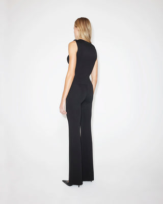 Sueded Stretch Low Rise Pant | Black