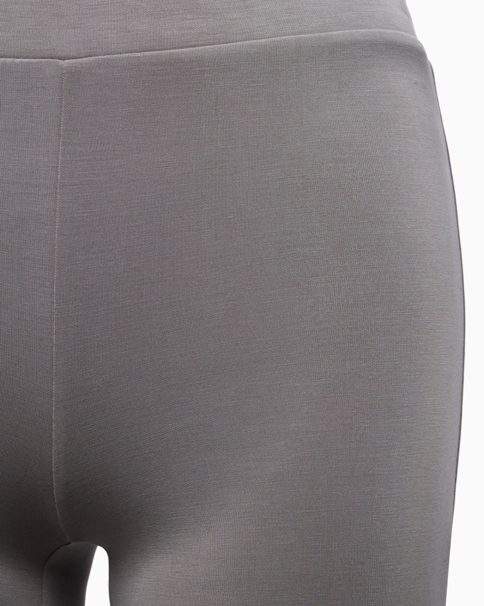 Sueded Stretch Low Rise Pant | Steel Grey