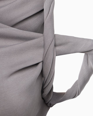 Sueded Stretch Twist Maxi Dress | Steel Grey