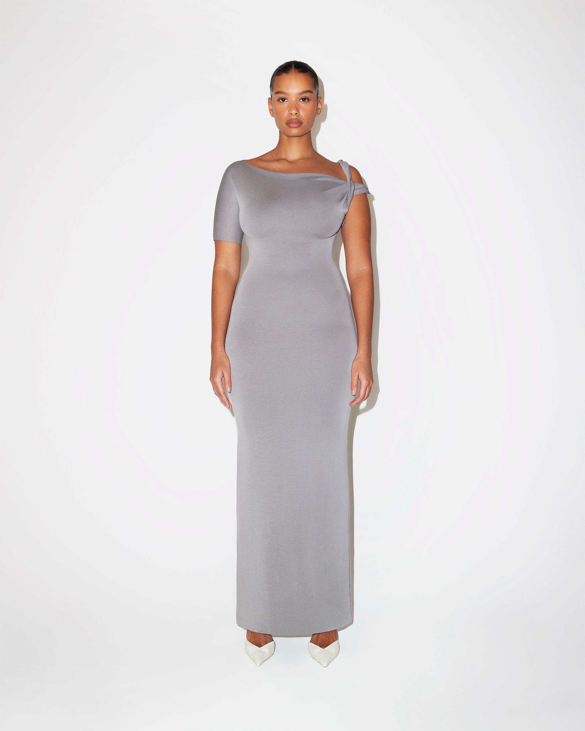 grey dress maxi Gray A-line Tulle Long Prom Dress Gray A-line Formal Evening Dress US 4 / Custom Color