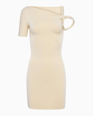 Off-White Sueded Stretch Twist Mini Dress