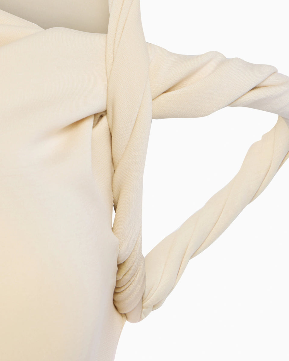 Sueded Stretch Twist Mini Dress | Stone