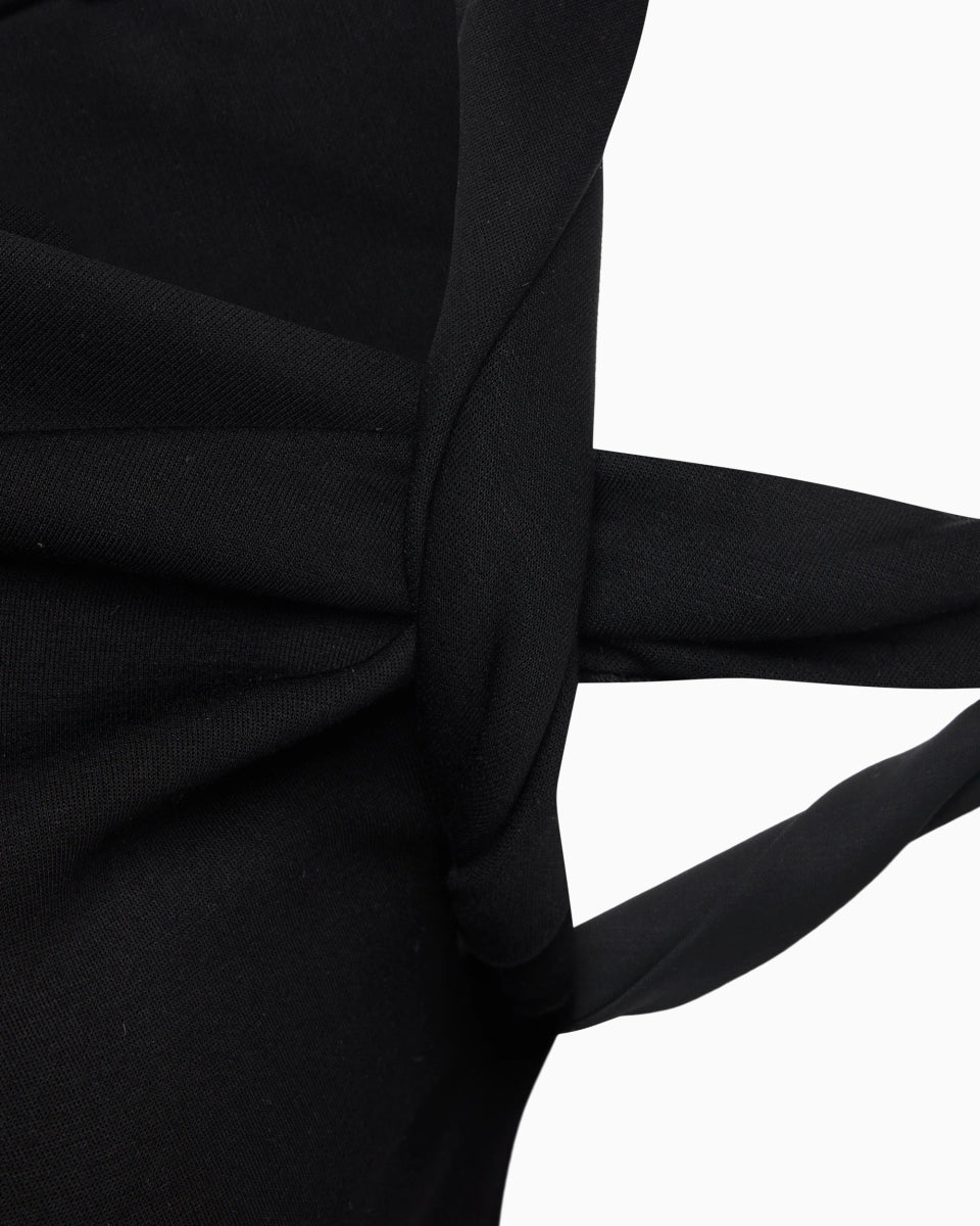 Sueded Stretch Twisted Top | Black