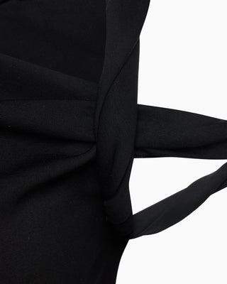 Sueded Stretch Twisted Top | Black