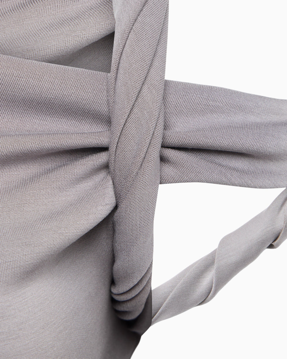 Sueded Stretch Twisted Top | Steel Grey