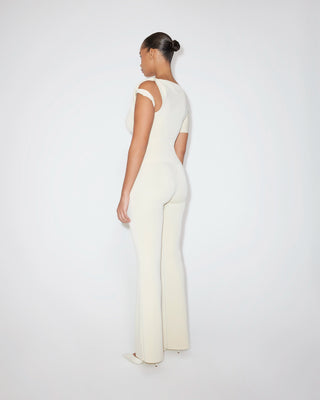 Sueded Stretch Twisted Top | Stone